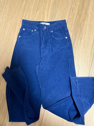 Pantalones pana Stradivarius - Azul