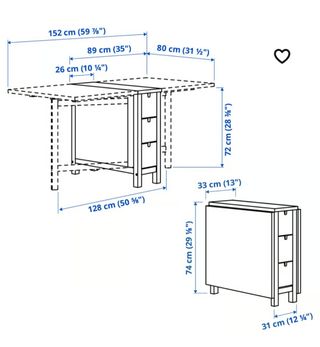 Mesa plegable IKEA blanca NORDEN
