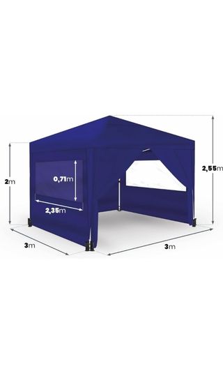 Carpa Plegable Azul 3x3m