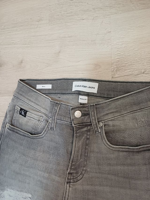 Jeans Calvin Klein Grey Rotos