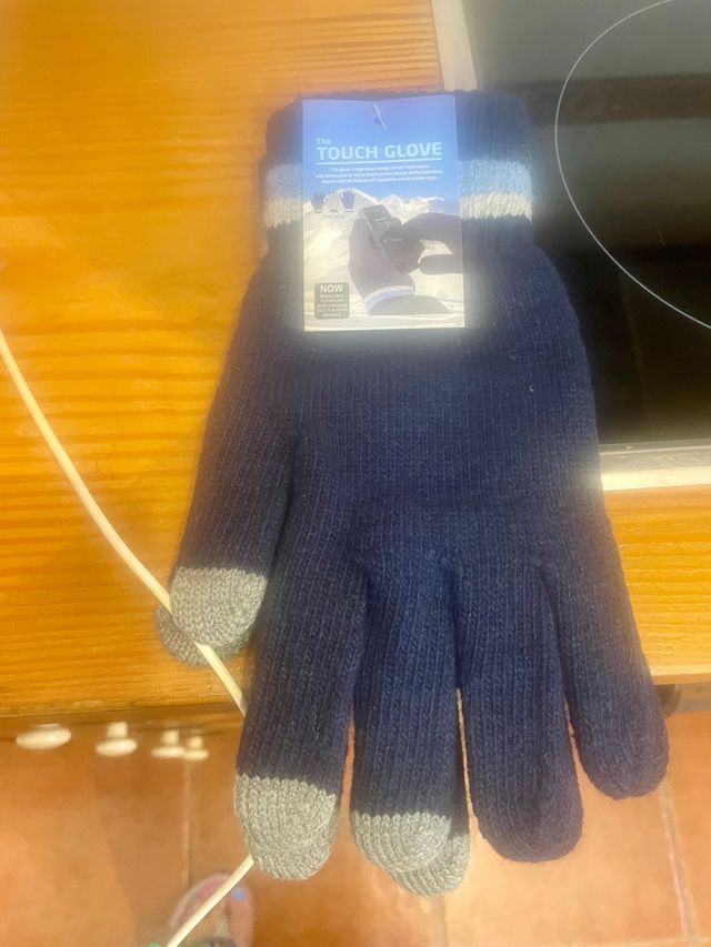 Guantes táctiles - Azul y Gris