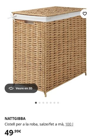 Cesto mimbre Ikea Nattgiba beige