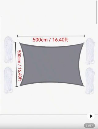Sombrilla gris 5x5m - 16.4ft