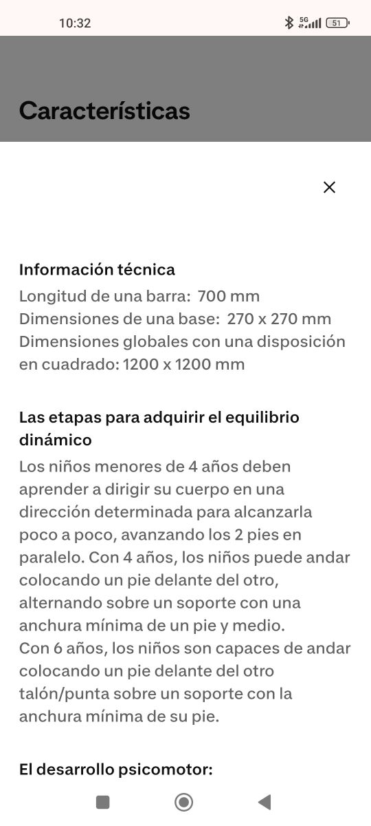 Circuito equilibrio infantil