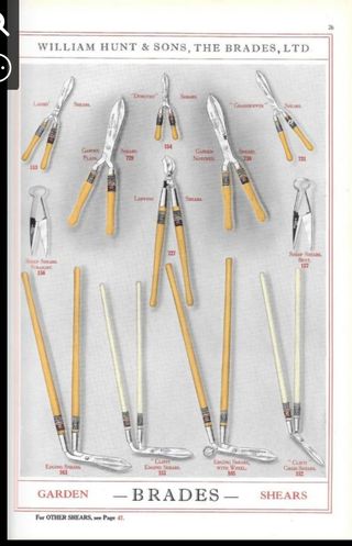 Tijeras para bordes, de mango largo, antiguas