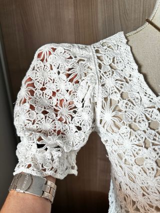Top blanco calado