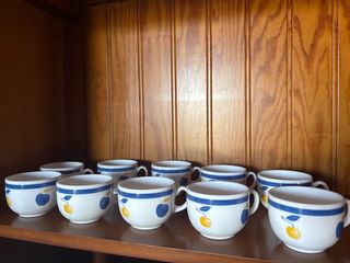 10 Tazas café Arcopal - Porcelana, azul y blanco