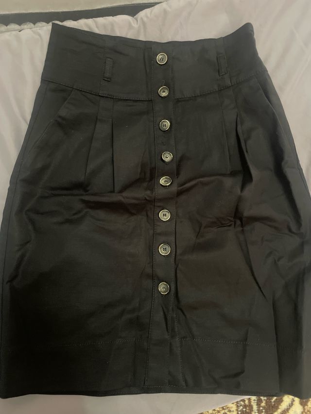 Falda midi Zara negra XS