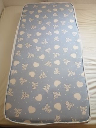 Colchón cuna bebé 55x115 cm y dos fundas 