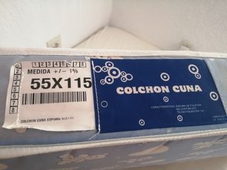 Colchón cuna bebé 55x115 cm y dos fundas 