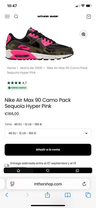 Nike Air Max 90 - Camo Pack talla 43