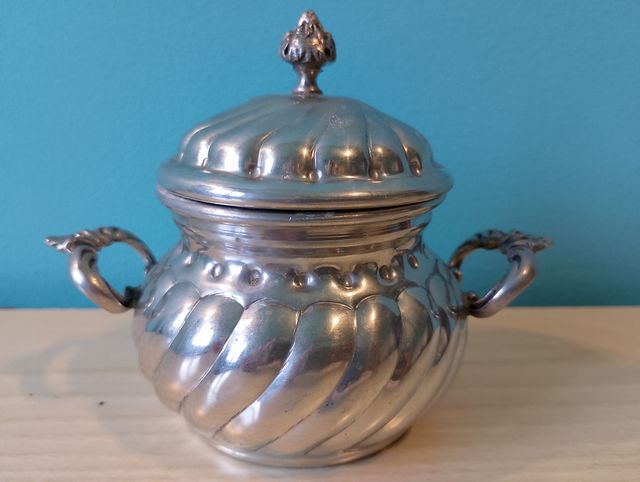 Zuccheriera vintage peltro