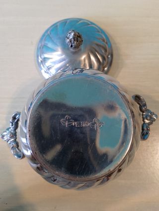 Zuccheriera vintage peltro