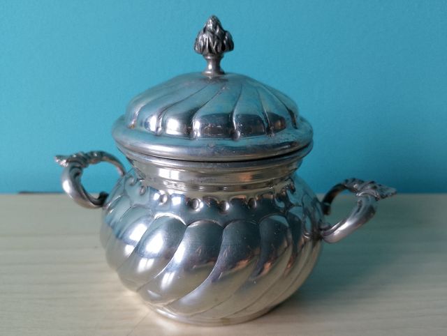 Zuccheriera vintage peltro