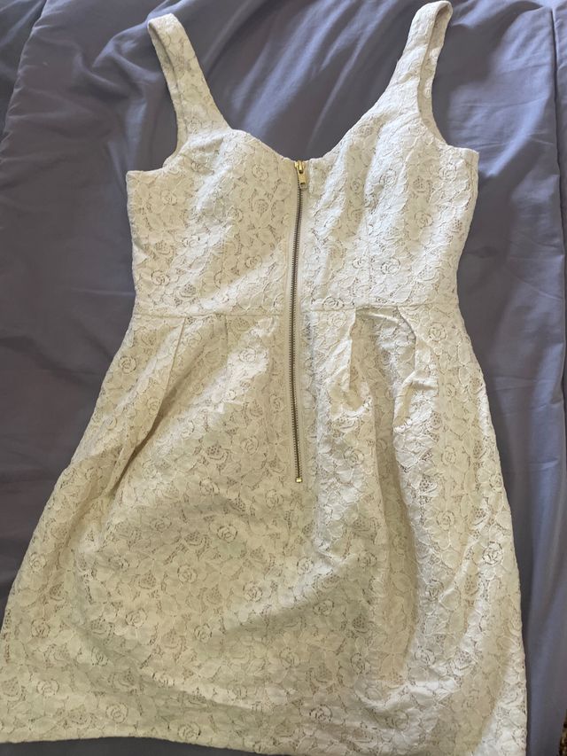 Vestido encaje beige H&M