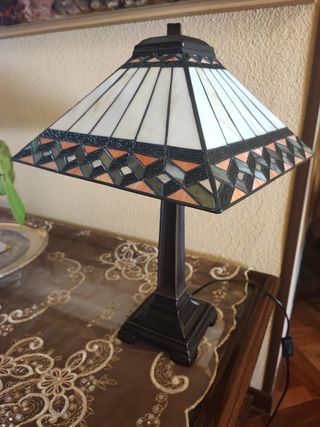 Lampara Tiffany - Bronce y Vidrio