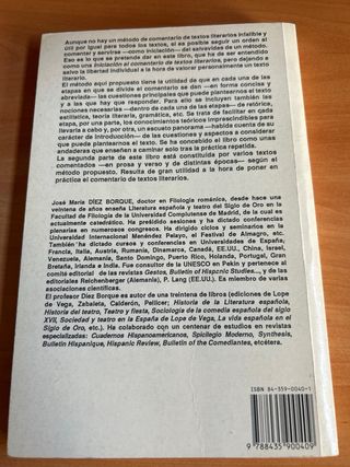 Comentario de textos literarios: (método y pra...