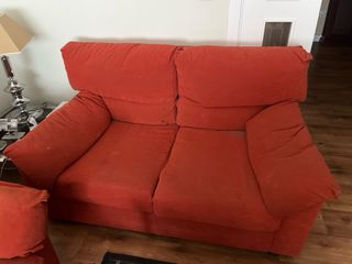 conjunto sofás 3+2 plazas rojo