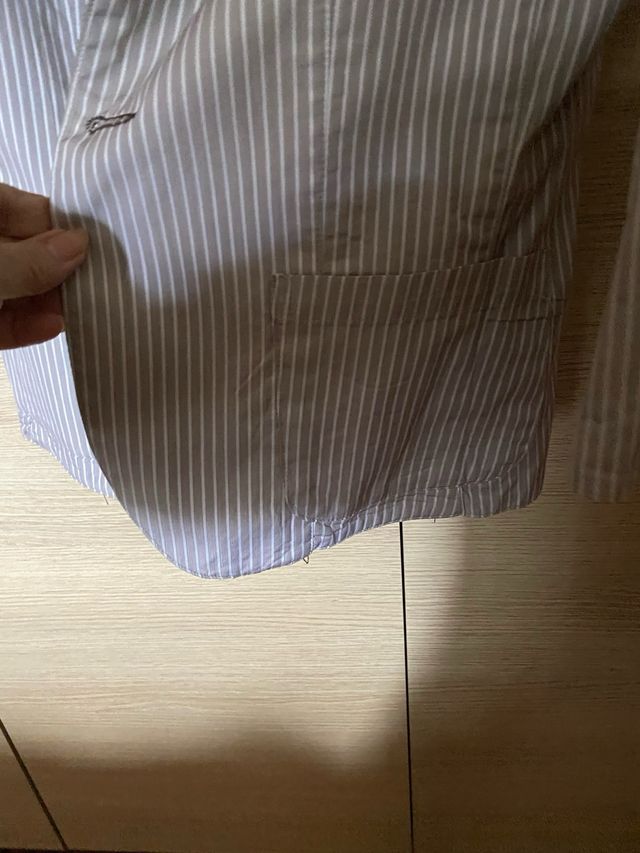 Giacca double face in cotone marrone e beige 