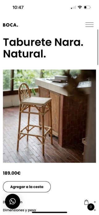 3 Taburetes Nara Boca Concept - Rattan 