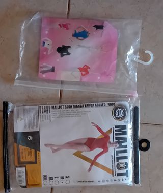 Maillot danza niña rojo y rosa Talla M-XL