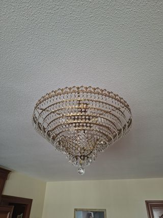 Lámpara techo cristal dorada