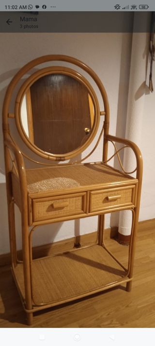 Tocador mimbre vintage