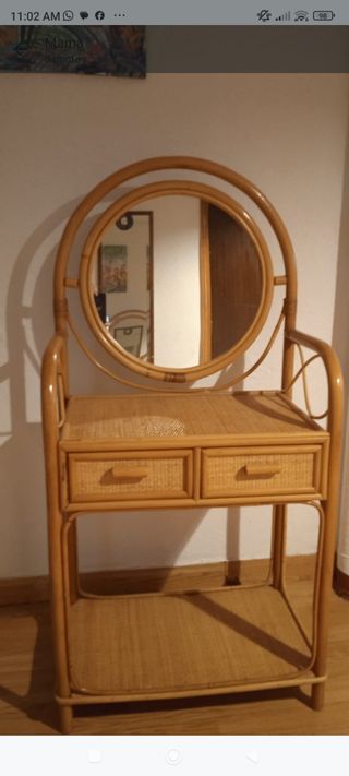 Tocador mimbre vintage