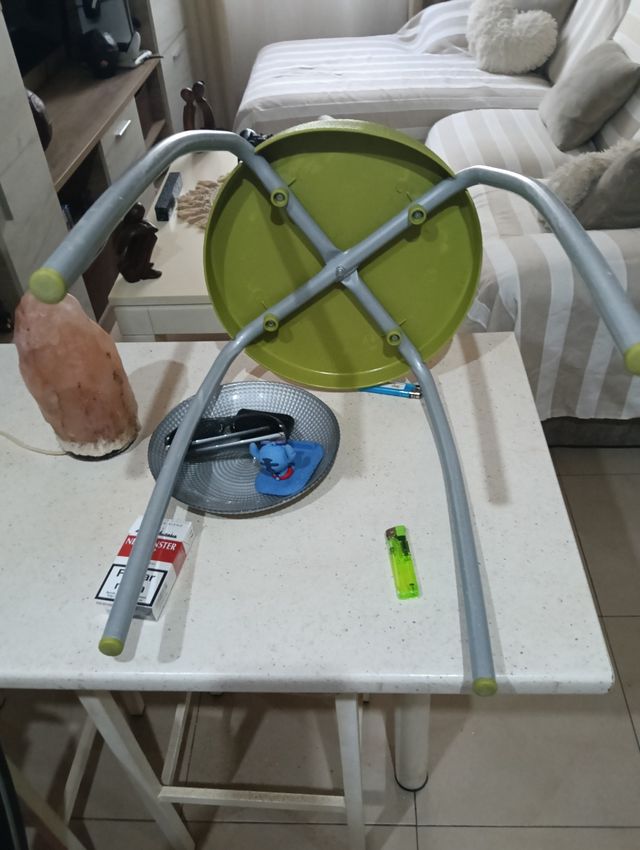 Banco ducha - verde y plata