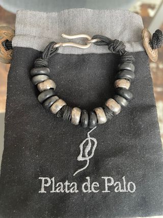 Pulsera Plata de Palo - Negra y Plata