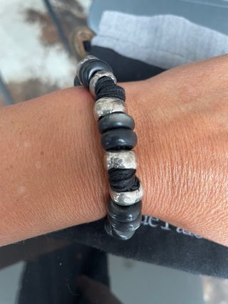 Pulsera Plata de Palo - Negra y Plata