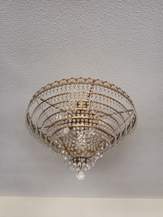 Lámpara techo cristal dorada