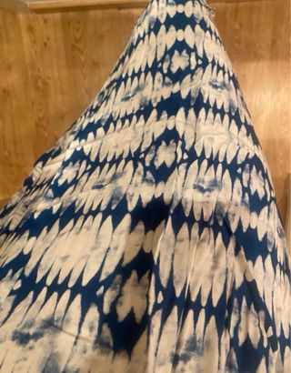 Vestido largo boho - azul y blanco