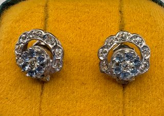 Pendientes vintage oro 18k diamantes