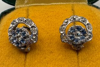 Pendientes vintage oro 18k diamantes