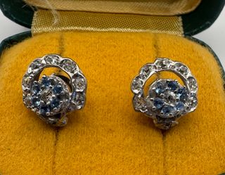 Pendientes vintage oro 18k diamantes
