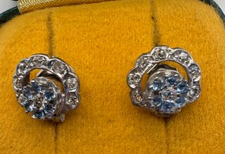 Pendientes vintage oro 18k diamantes