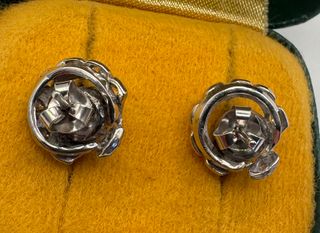 Pendientes vintage oro 18k diamantes