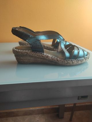 Sandalias esparto piel - talla 41
