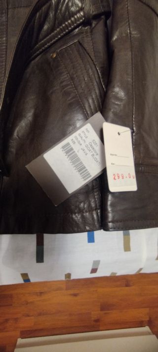 Cazadora cuero marrón