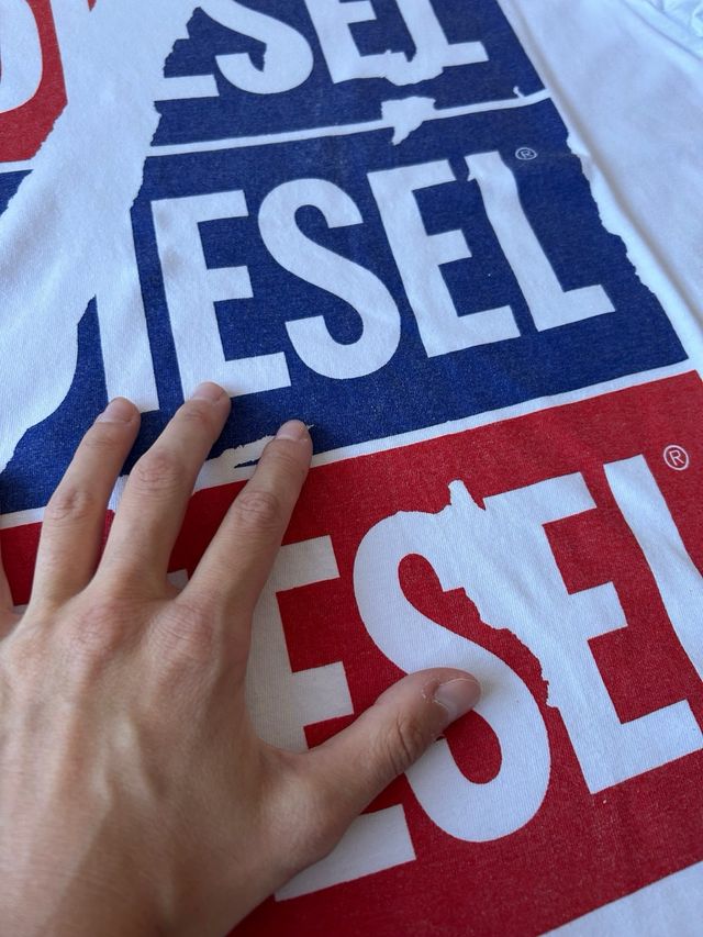 T-shirt Diesel bianca, rossa, blu XS