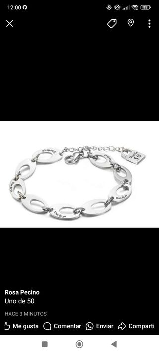 Pulsera Uno de 50 plata