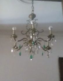 Lámpara techo con lágrimas de cristal 