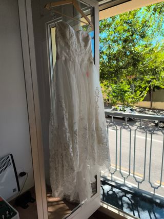 Vestido novia blanco - Talla S