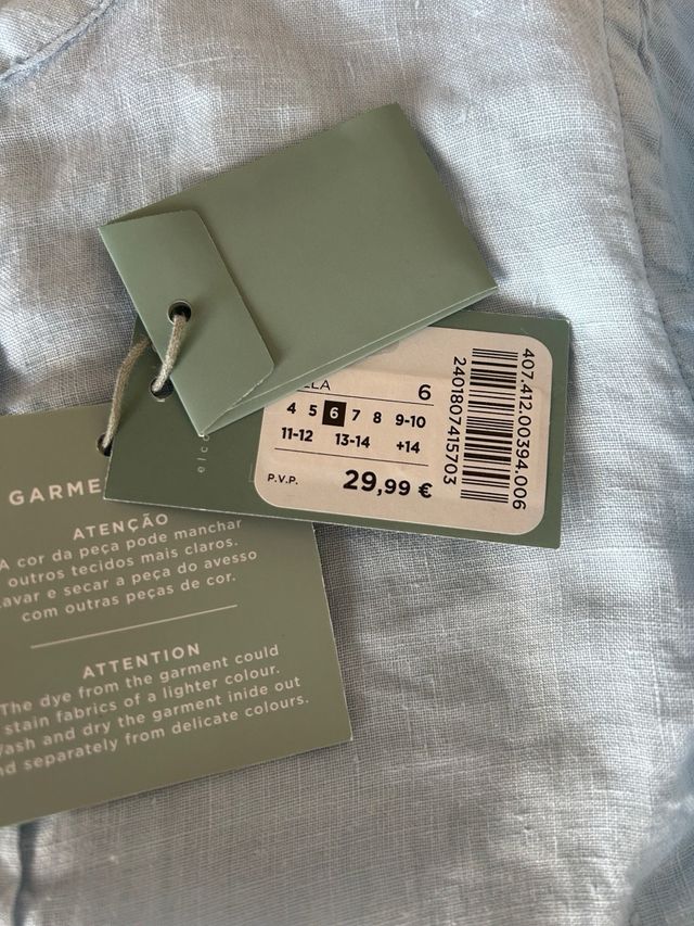 Camisa lino niño Coconut celeste