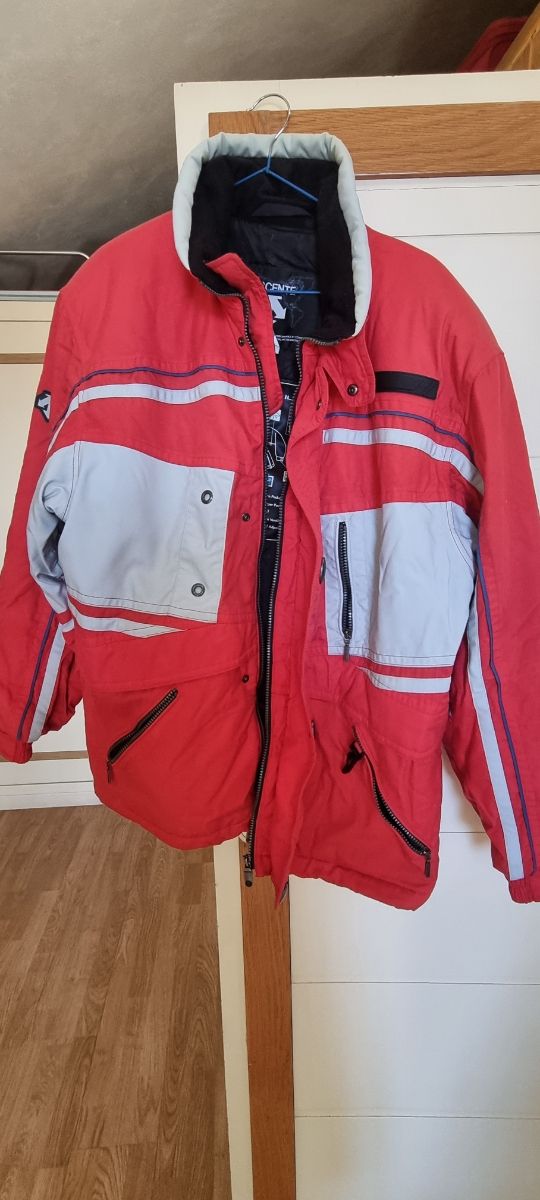 Cazadora esquí hombre roja - gris
