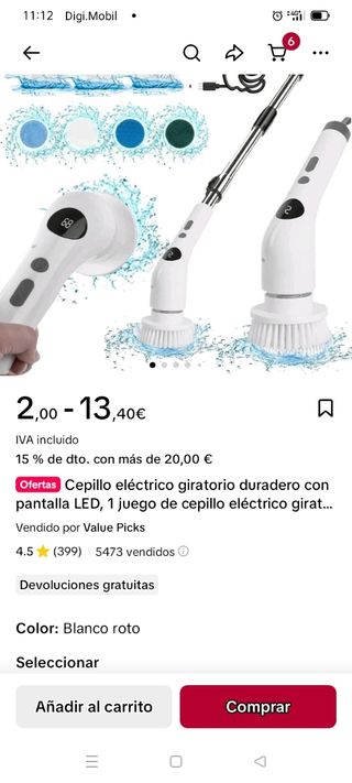 Cepillo eléctrico giratorio