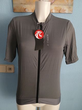 Maillot ciclismo X-Tiger gris mujer
