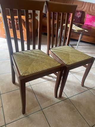 5 Sedie in Legno - Rattan