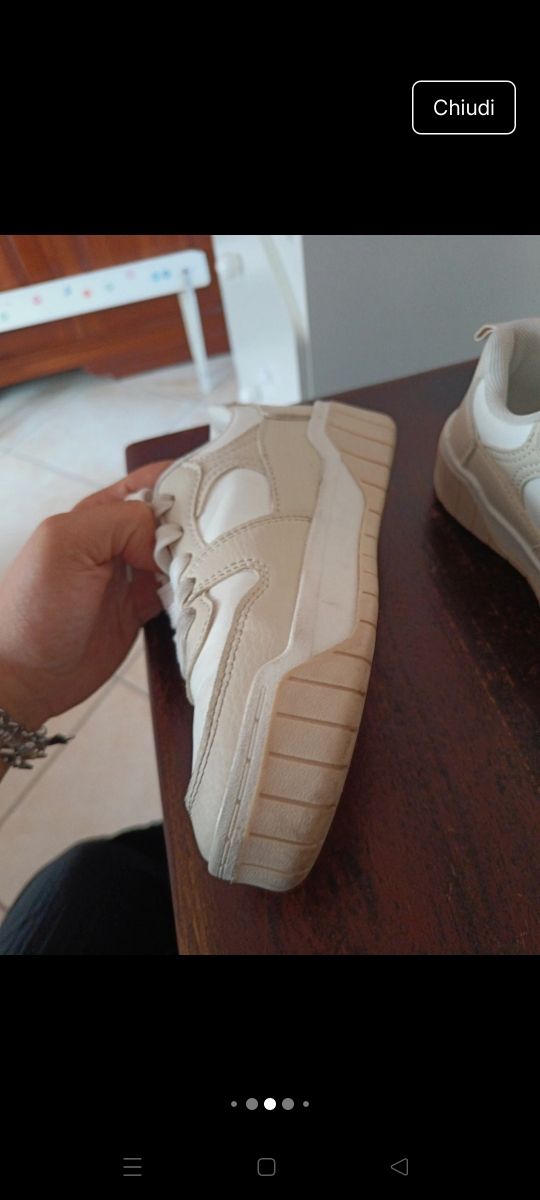 Sneakers Primark bimba - beige/bianco misura 32